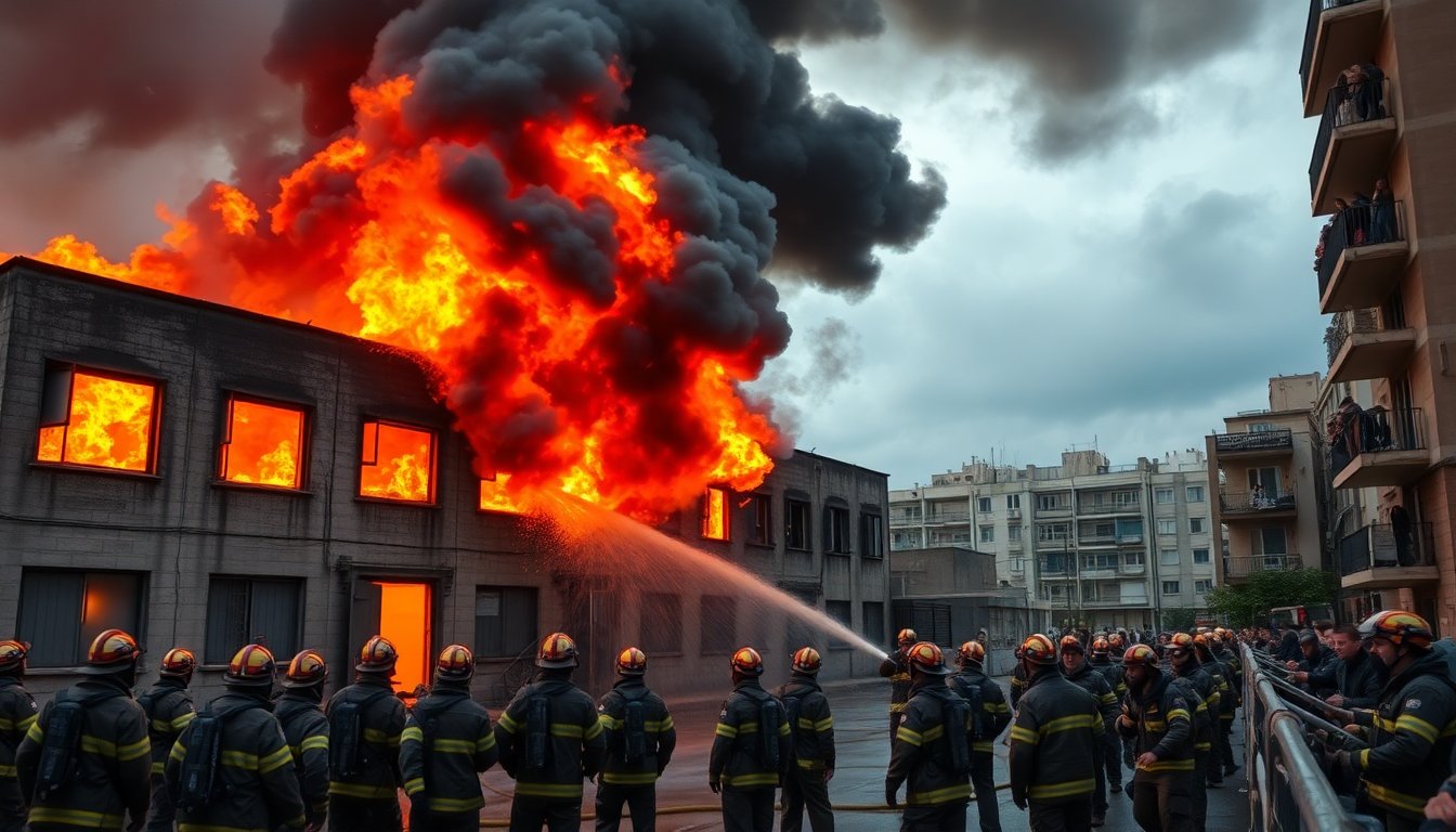 Incendio di grandi proporzioni nella fabbrica di Barcellona