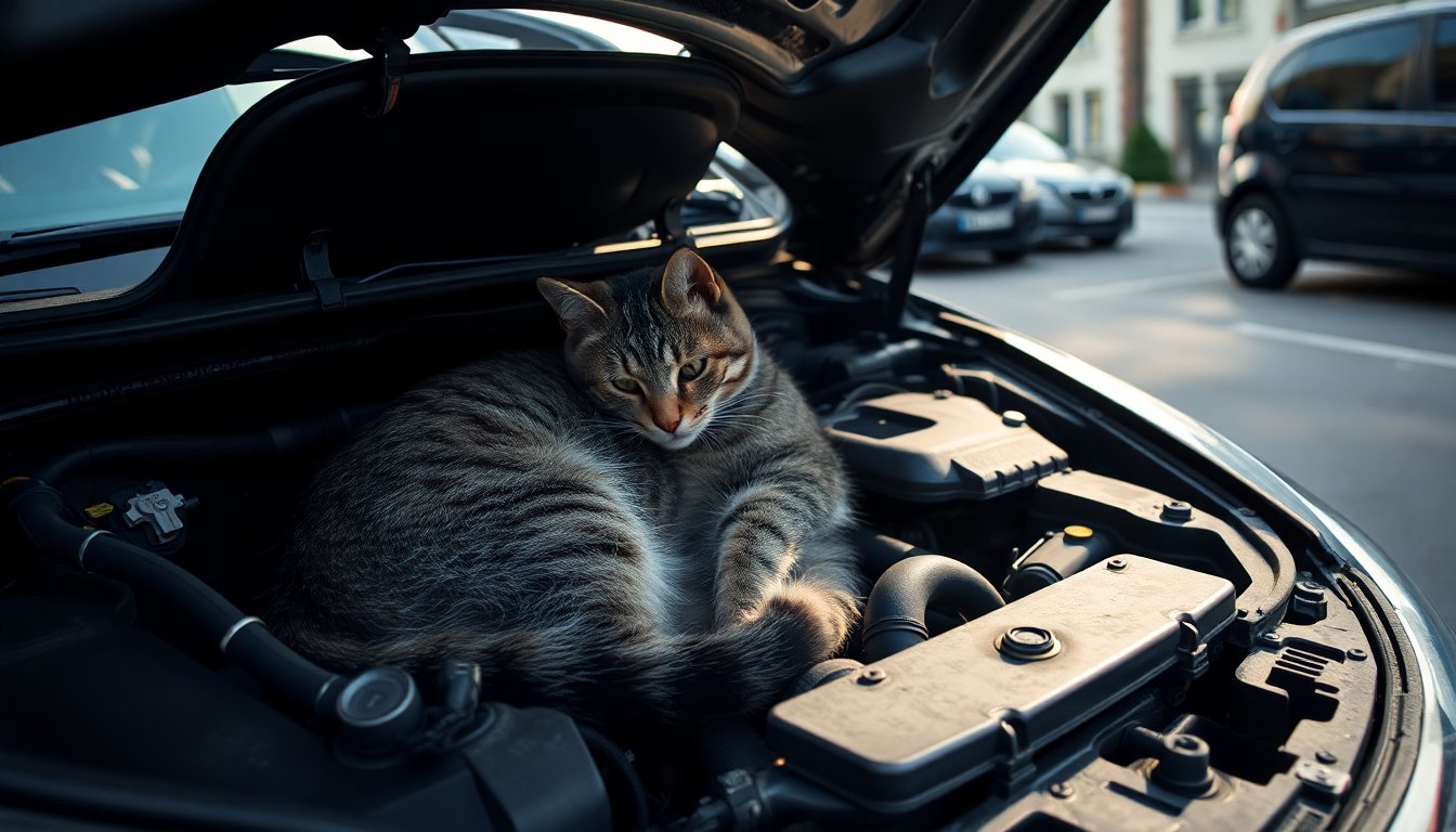 El peligro oculto que acecha a los gatos callejeros en los motores de los coches