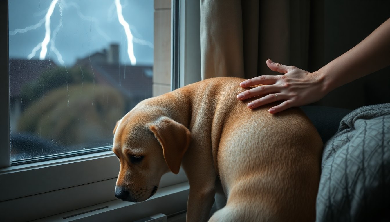 consejos para calmar a tu perro durante tormentas y lluvias intensas