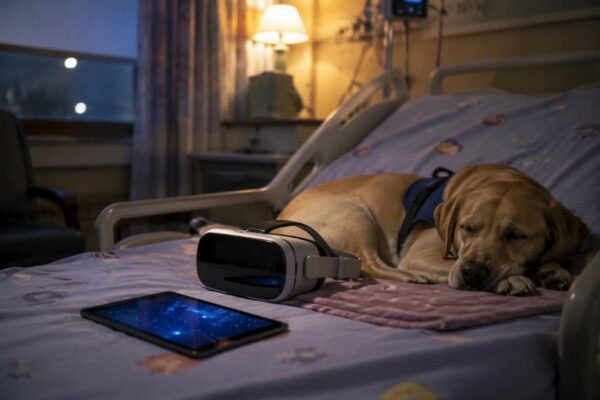 Cómo la terapia asistida con perros y realidad virtual mejora la vida de niños con cáncer en Galicia