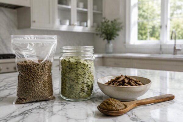 Comparativa de alimentos para peces: comerciales, insectos, algas y preparaciones caseras