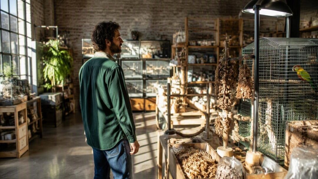 Accesorios para aves: forrajeo, perchas naturales e iluminación UVB