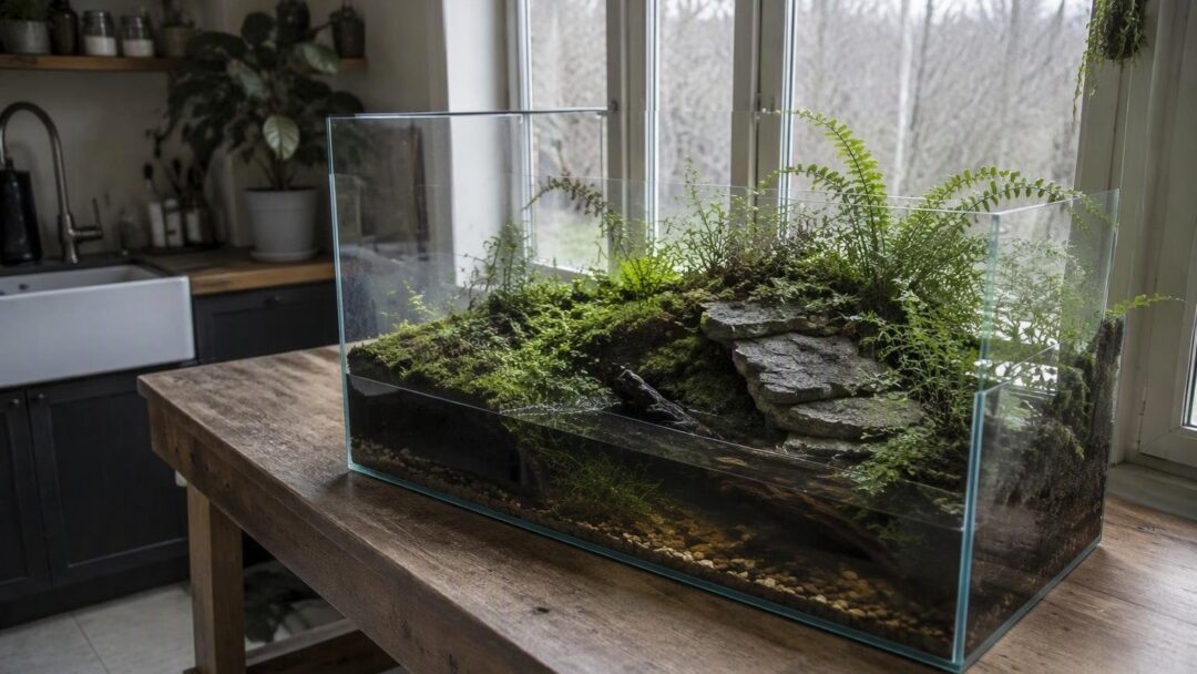 Montaje de terrario bioactivo para geckos y ranas