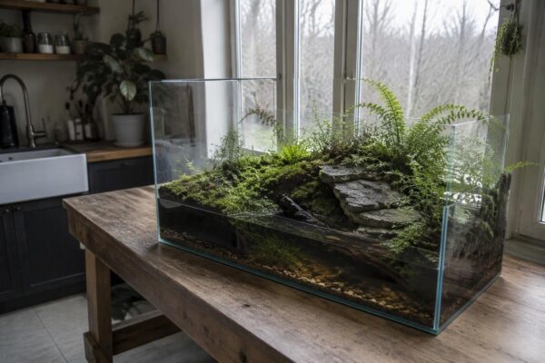 Montaje de terrario bioactivo para geckos y ranas