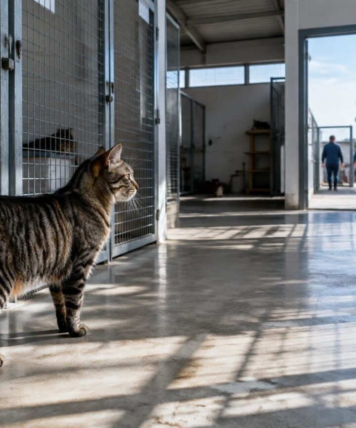 Gato Fede, de 4 años, espera adopción en el refugio de Almería
