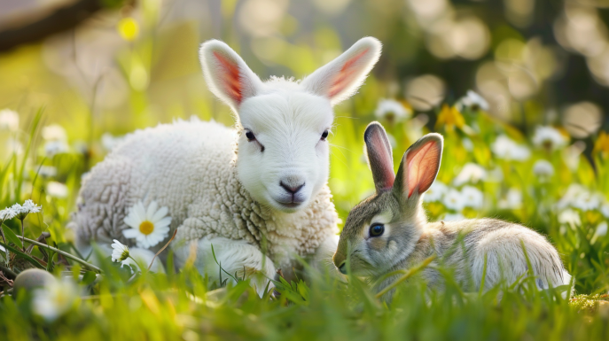 Agnello e coniglio: i due animali simbolo della Pasqua