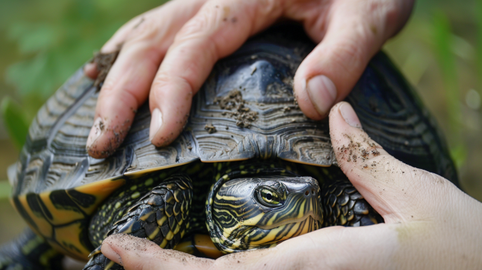 Il carapace delle tartarughe è sensibile al contatto fisico