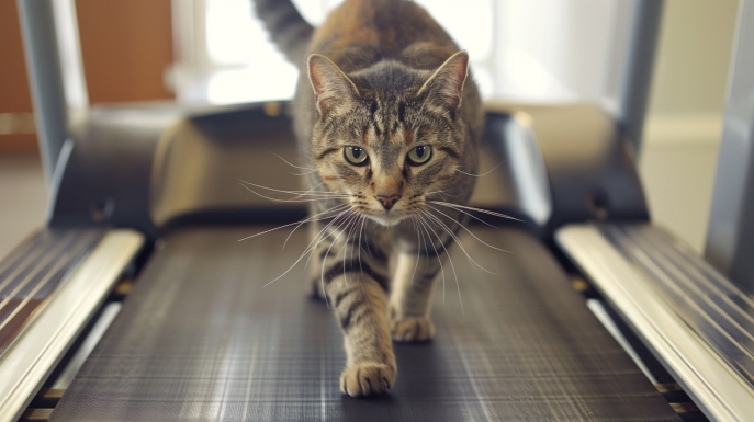 Ecco come insegnare al tuo gatto ad andare sul tapis roulant