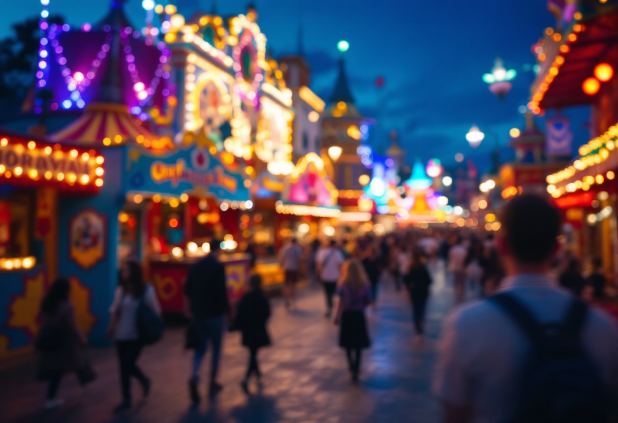 Famiglia che si diverte al Carnevale di Cinecittà World