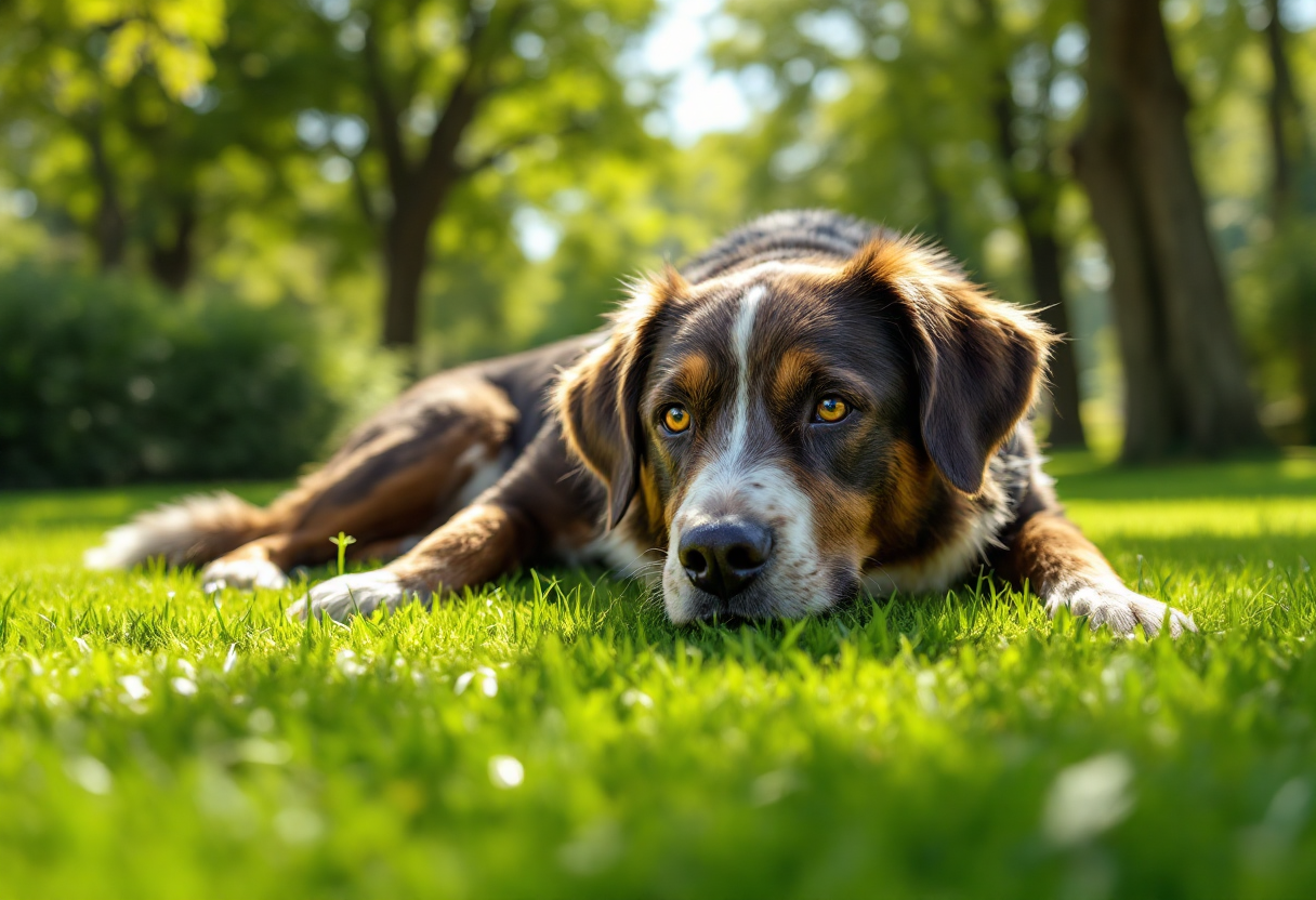 Cane riceve trattamento cranio sacrale per il benessere
