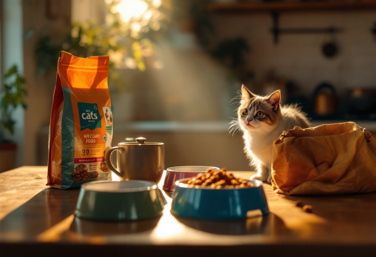 Gatto sterilizzato che mangia cibo superpremium