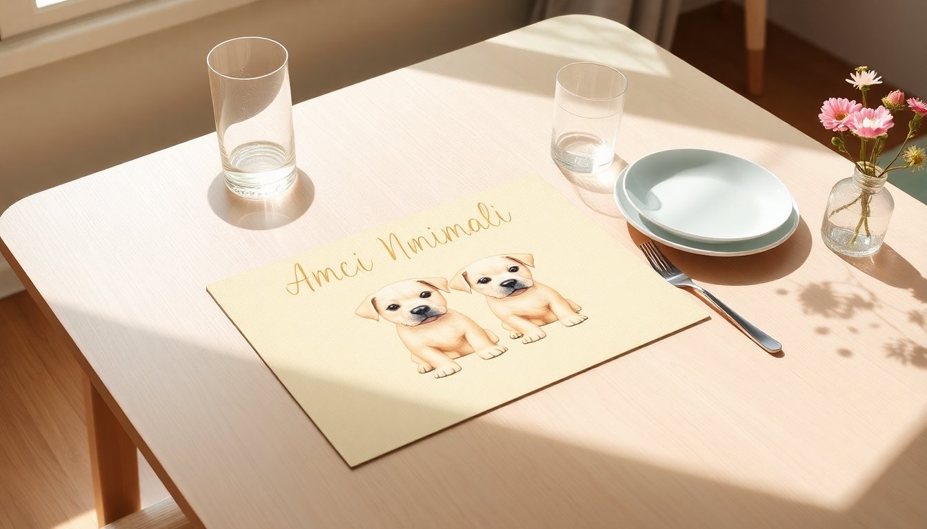 Tovaglietta in Vinile Amici Animali: Stile e Praticità per la Tua Tavola con Design Unico