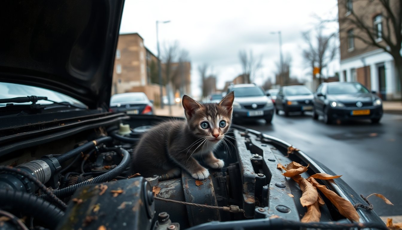 Gatti randagi e sicurezza stradale: il pericolo nei motori delle auto