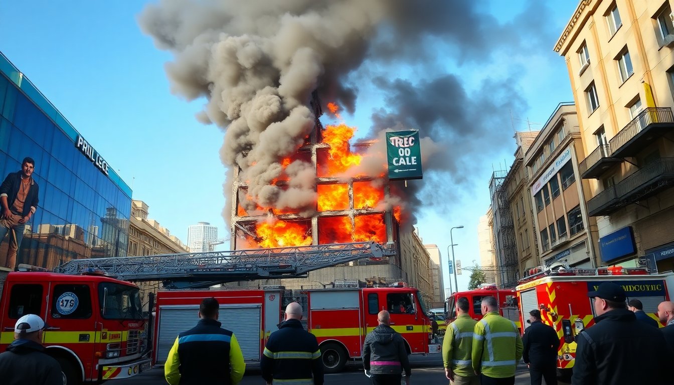 Incendio in centro città causa gravi danni e evacuazioni