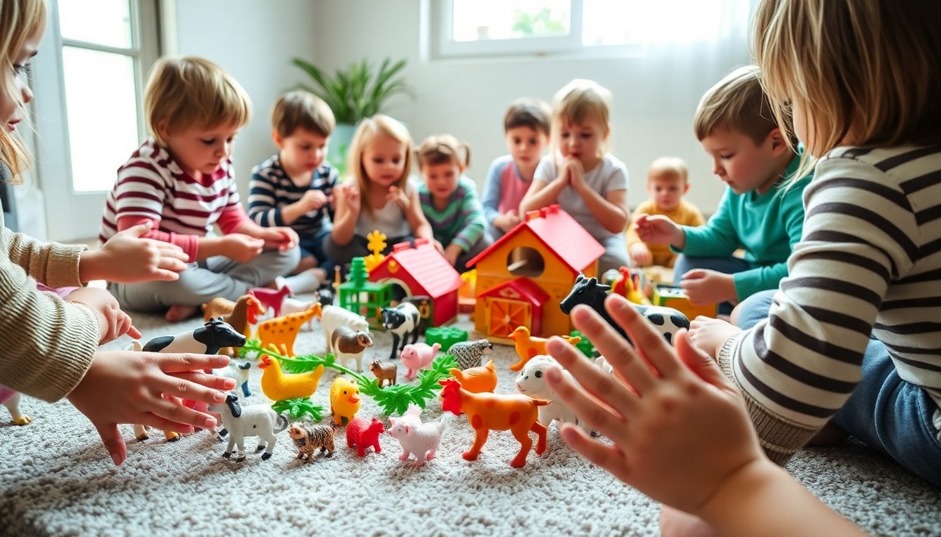 Set educativo per bambini: amici animali della fattoria