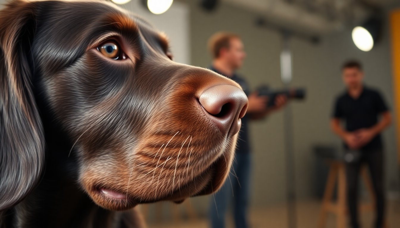 Olivia, il muso che parla sul set di Cuori e il valore del legame uomo-cane