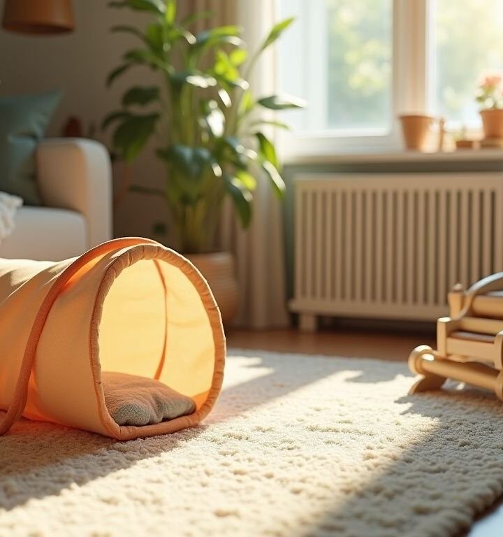 Arricchimento per gatti in casa con percorsi, odori e giochi