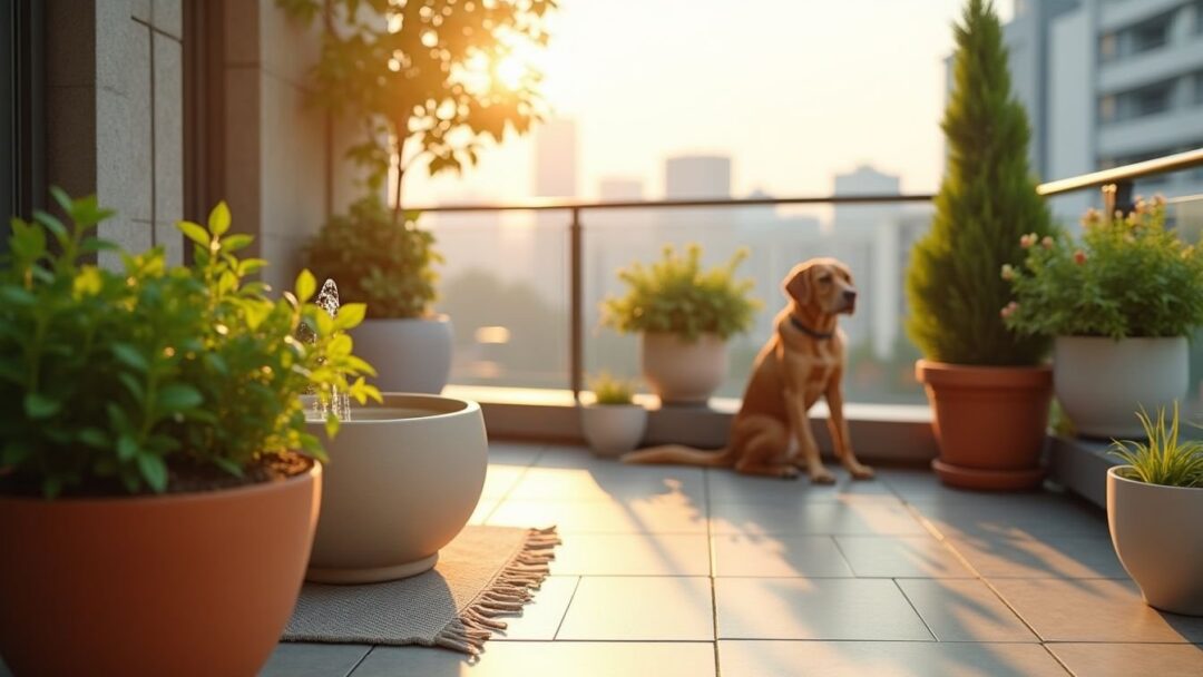 Balconi e terrazzi pet-friendly: guida a ombra, acqua e sicurezza