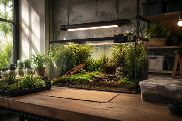 Checklist operativa per UVB, fotoperiodo e umidità nel terrario