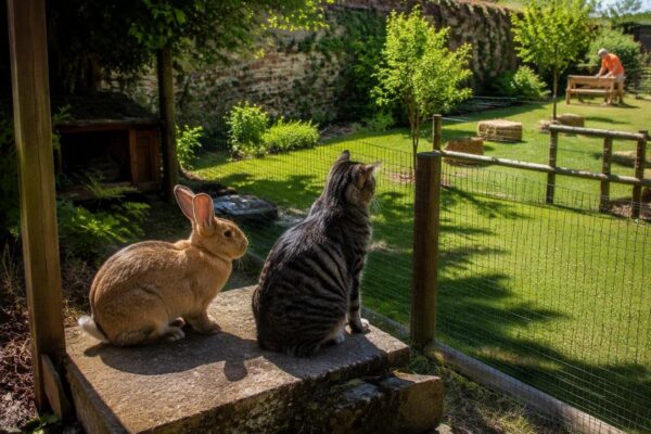 Come far convivere coniglio domestico e gatti senza stress