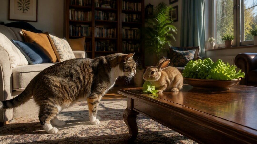 Convivenza tra gatti e conigli: protocollo sereno in casa