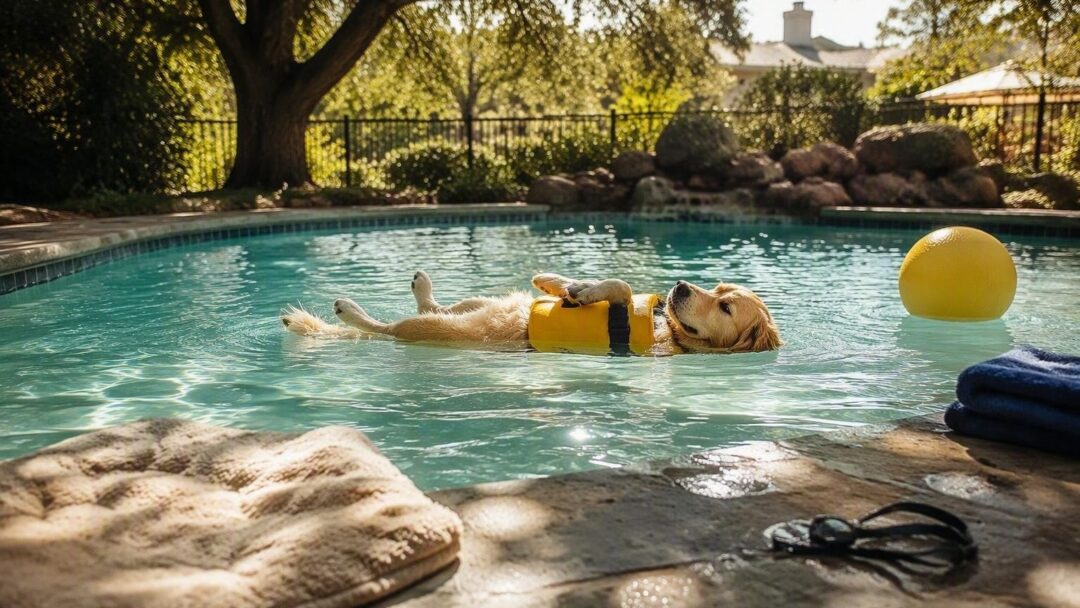Nuoto per cani in sicurezza: passi, giubbotto e stress