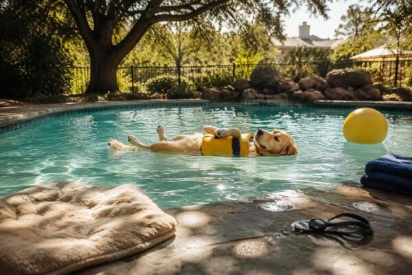 Nuoto per cani in sicurezza: passi, giubbotto e stress