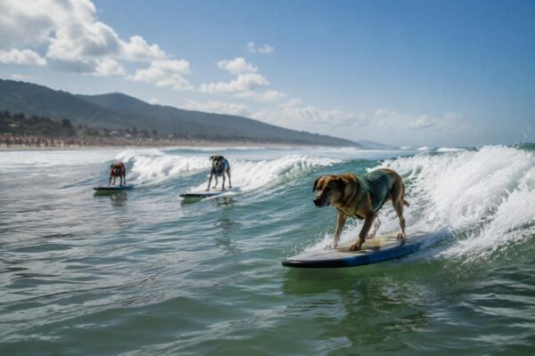 Pacifica, California: cani si sfidano sulle onde al Dog Surfing Championship