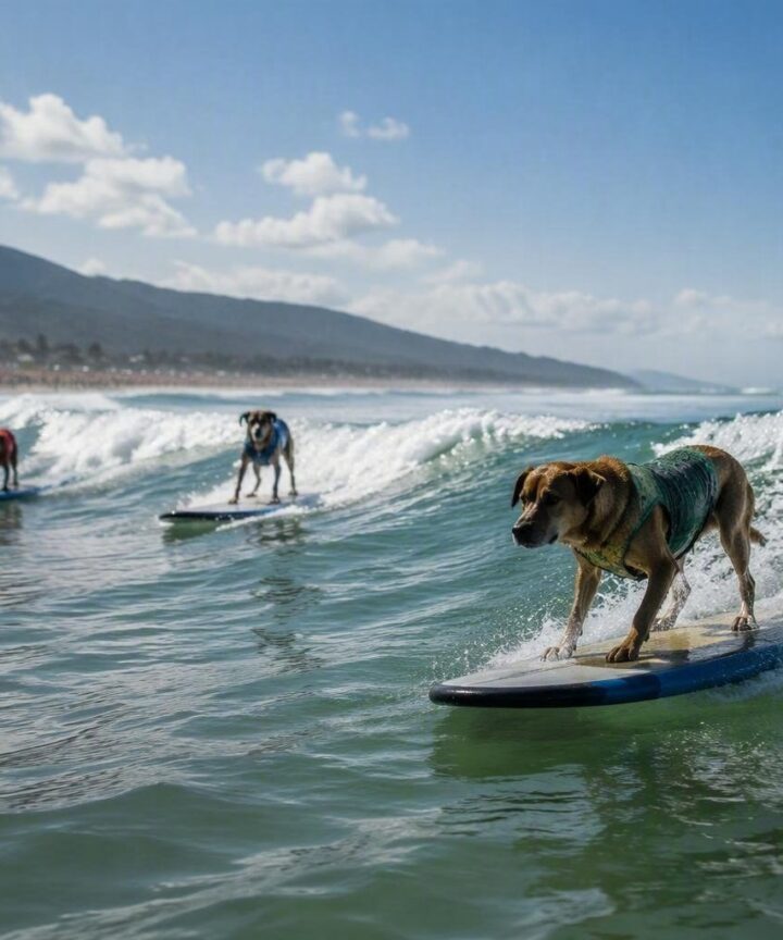 Pacifica, California: cani si sfidano sulle onde al Dog Surfing Championship