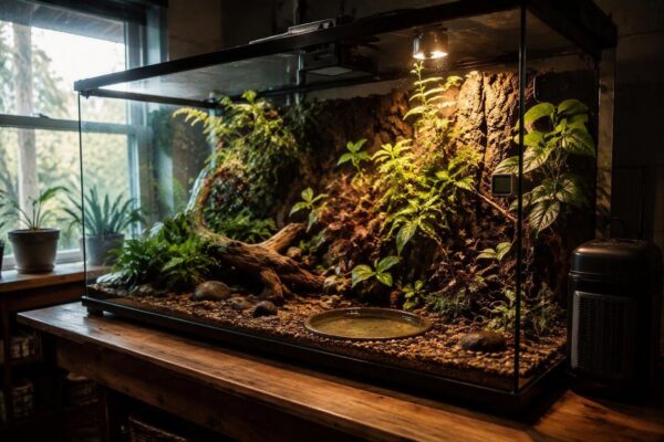 Setup del terrario per rettili: UVB corretti, calore a gradiente e umidità stabile