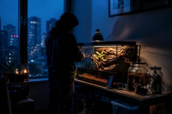 Terrario per rettili: guida a calore, UVB, substrato e microclima