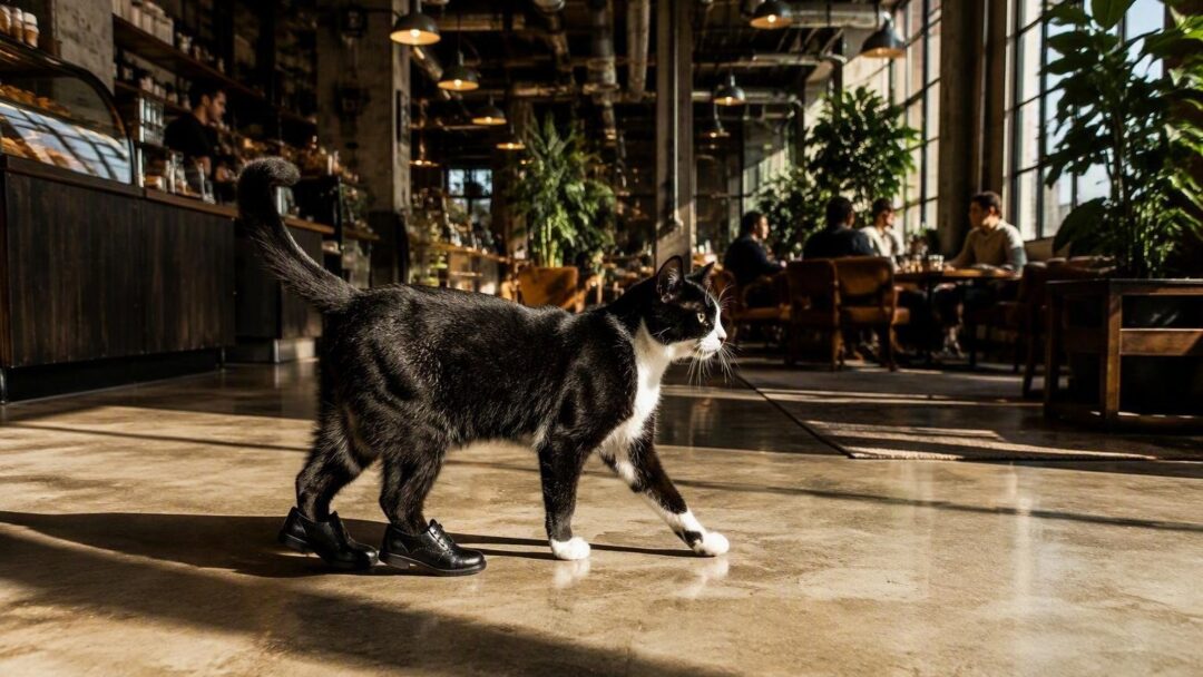 Gatti al Crazy Cat Café testano le scarpe Bata FW26/27