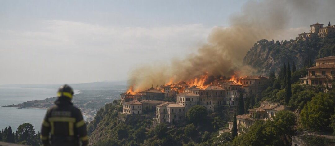 Incendio a Taormina: evacuazioni e interventi delle forze dell'ordine