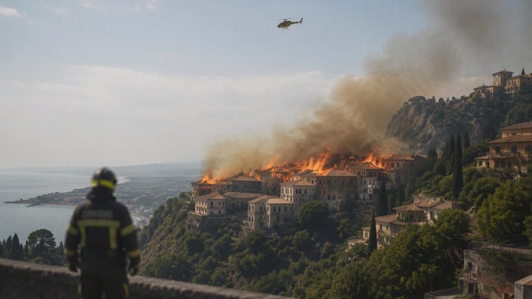 Incendio a Taormina: evacuazioni e interventi delle forze dell'ordine