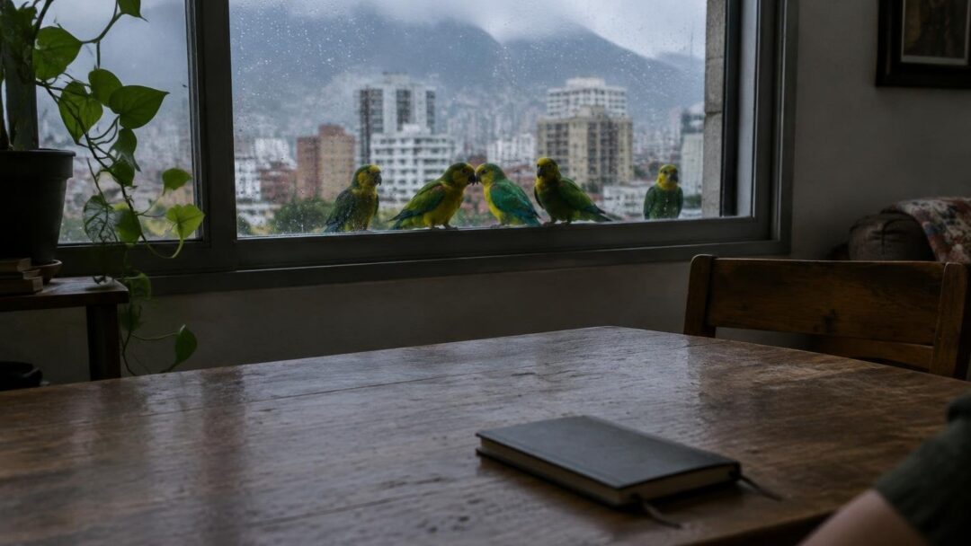 Ara di Caracas trovano rifugio in una finestra: storia di un legame