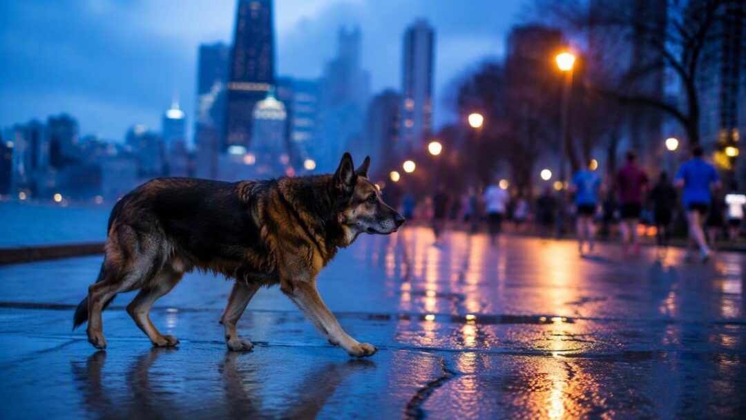 Cane anziano di ex vincitrice e il clima che elimina primavera