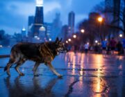 Cane anziano di ex vincitrice e il clima che elimina primavera