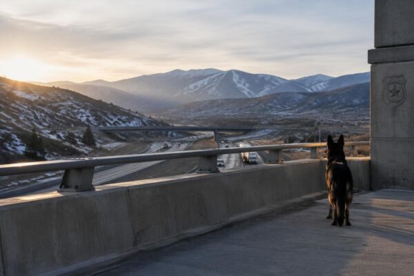 Il drammatico salto di Bruno, cane della polizia di Utah, finisce con un intervento riuscito