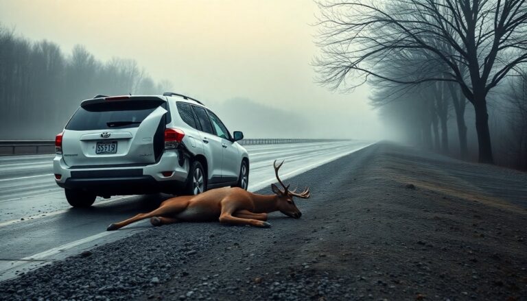 Collisione tra auto e cervo a Casalbuono: famiglia illesa, animale deceduto