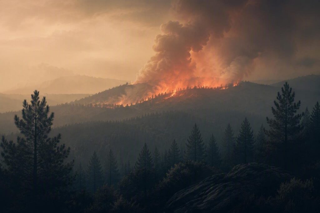 Incendio boschivo rilevato a 33,5 km da Potenza