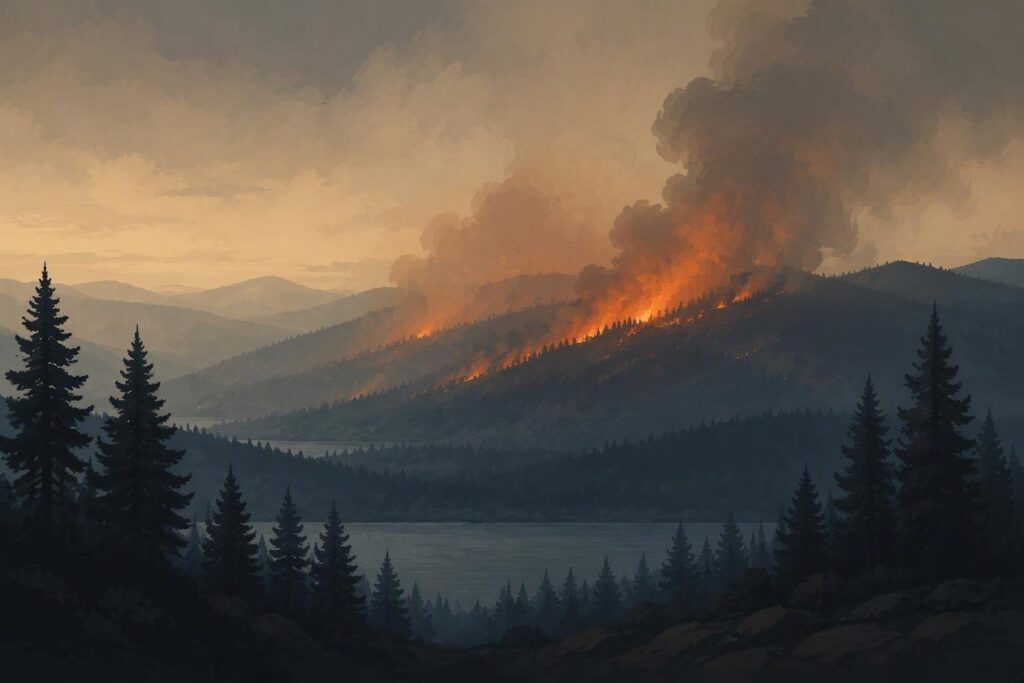 Incendio boschivo rilevato a 15,6 km da Potenza