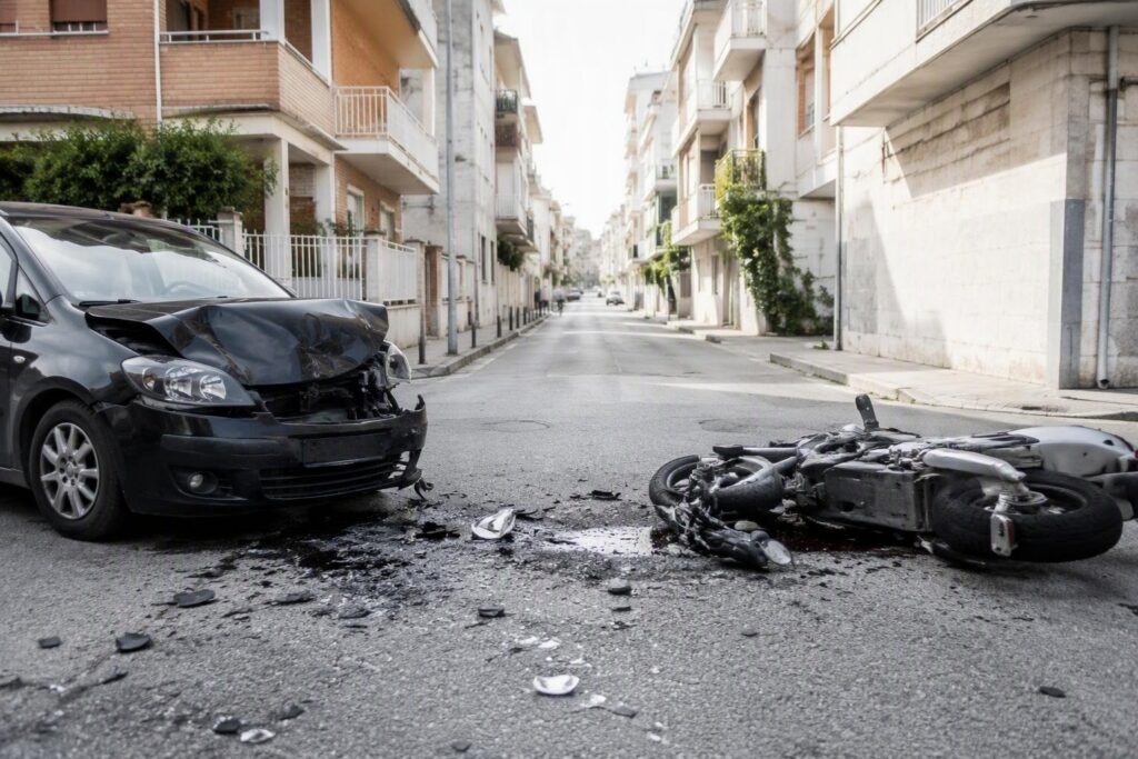 Scontro tra auto e moto in via Amerigo Vespucci, ferito 26enne