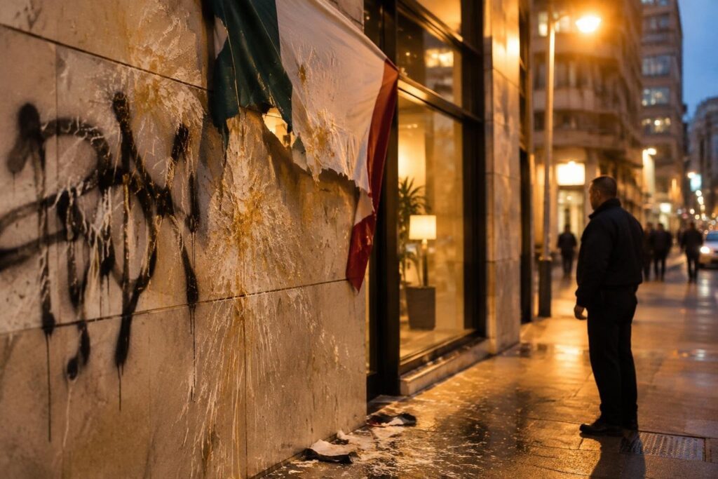 Atti vandalici contro Futuro Nazionale appena aperta in via Nizza