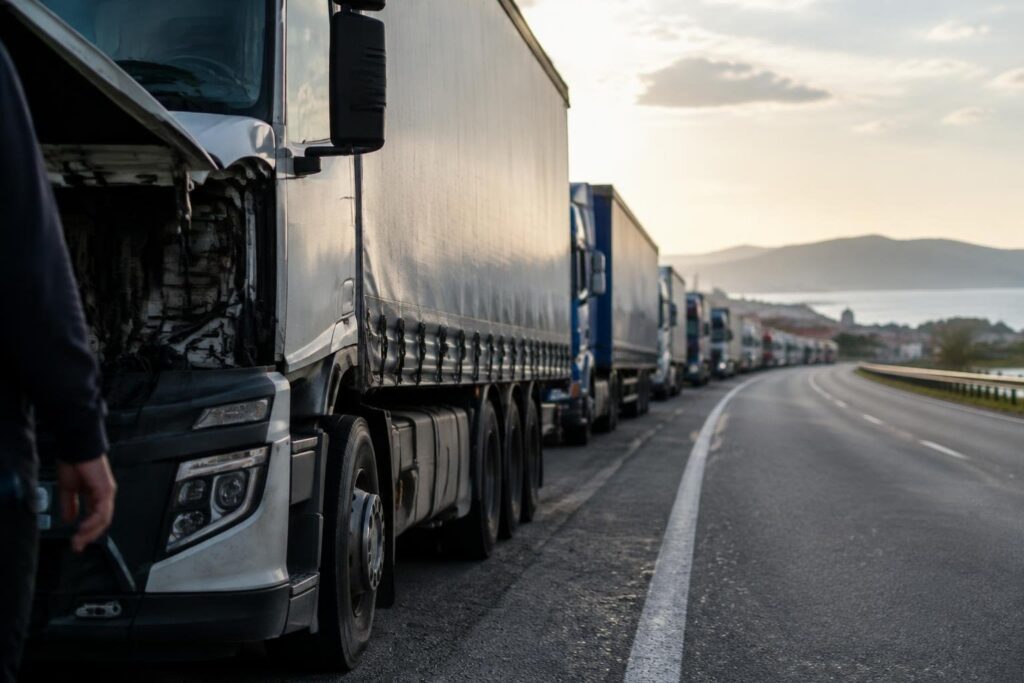 Rallentamenti e blocchi dei camion in Campania, Basilicata e Calabria