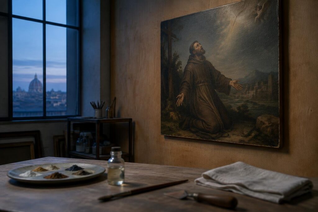 San Francesco con le stimmate di Santi di Tito in mostra ad Arezzo