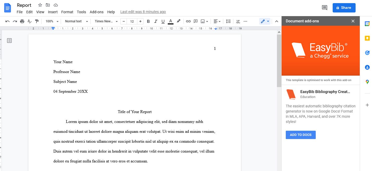 Come scrivere nel formato MLA con Google Docs