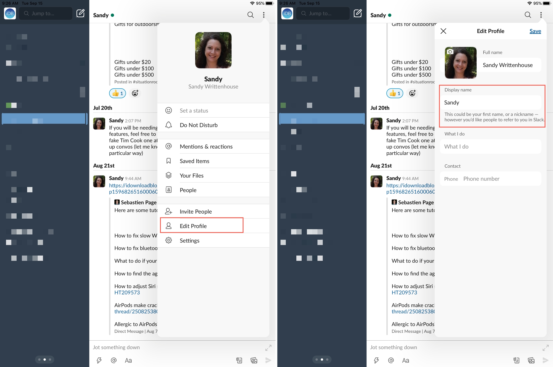 Come modificare il nome visualizzato su Slack