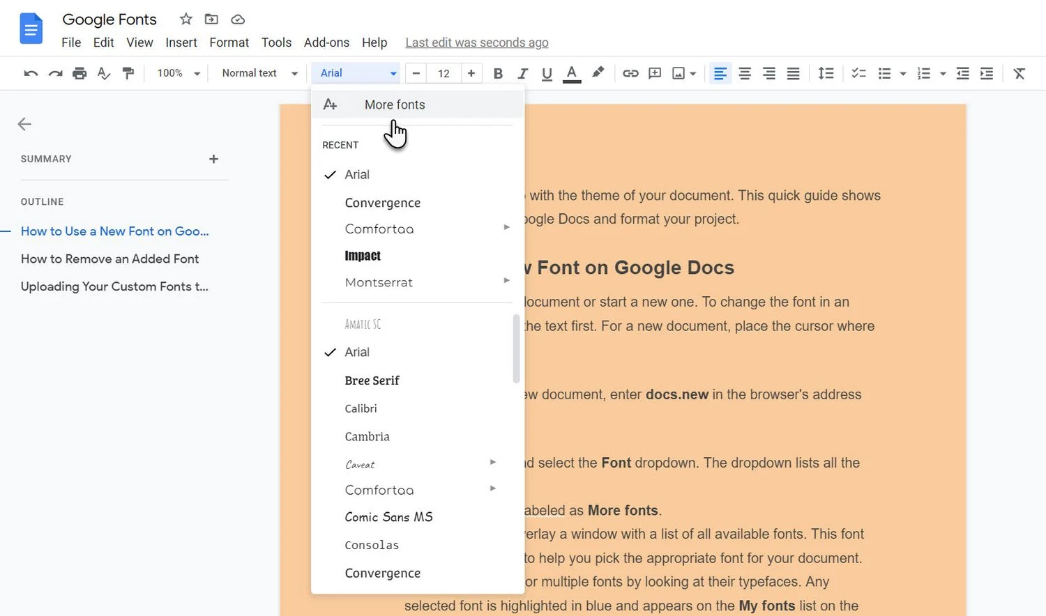 Come aggiungere font a Google Documenti