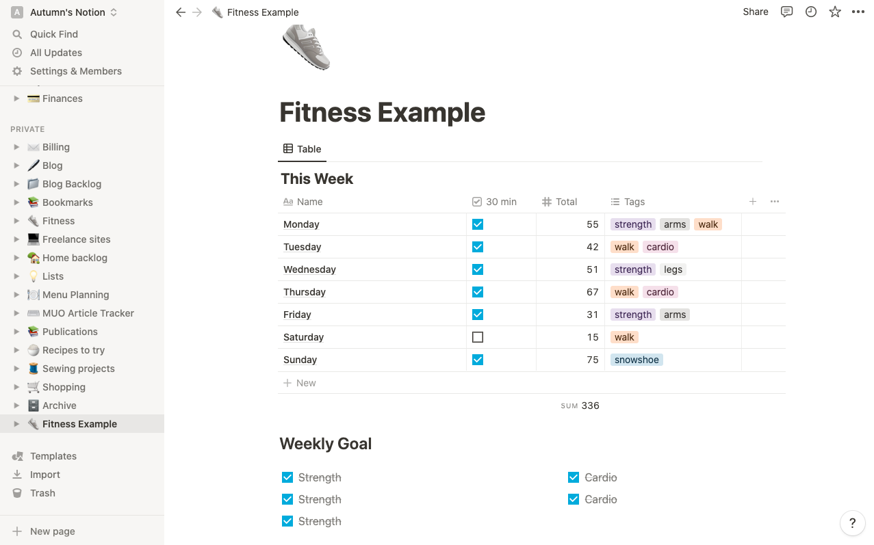 Come utilizzare Notion per tenere traccia dei tuoi obiettivi di fitness