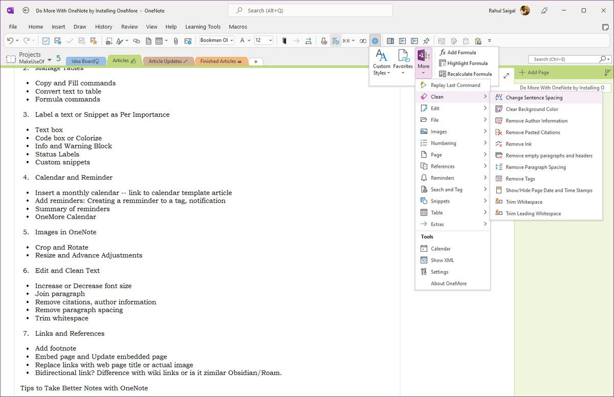 Come aumentare la funzionalità di OneNote con onemore add-in